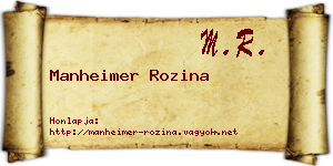 Manheimer Rozina névjegykártya